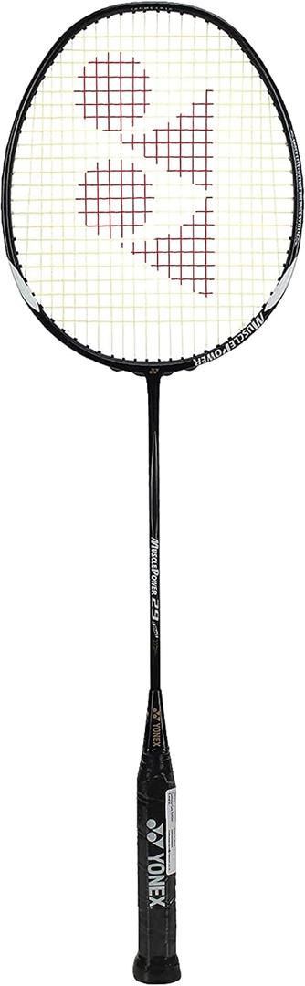 Yonex Badminton Racket Muscle Power Series with Full Cover High Tension Pre Strung Racquets (Black/White)