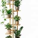 ROSSNY 48 Inch Tall Plant Stand Indoor, 6 Tier 7 Potted Bamboo Plant Stands for Indoor Plants, Corner Plant Stand, Tiered Plant Stands, Plant Shelf For Indoor, Planter Holder for Multiple Plants Indoor, Natural