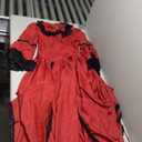 Re-Lady Gothic Victorian Dress for Women Civil War Reenactment Costume Vampire Halloween Costume Ball Gown Red Wine Size M