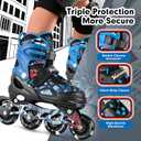 Kuxuan Boys Adjustable Inline Skates with Light up Wheels, Fun Illuminating Skates for Kids Girls Youth  S
