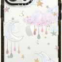 CASETiFY Impact iPhone 13 Pro Max Case [6.6ft Drop Protection] - Candy Cotton Clouds - Clear Black