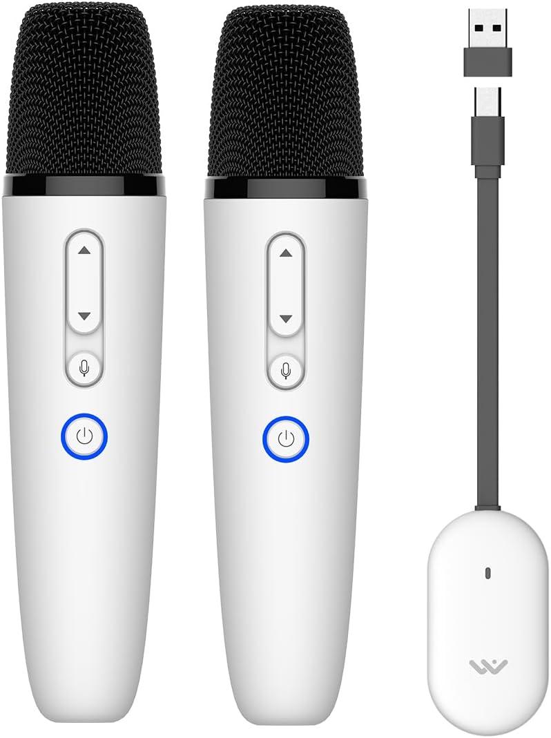 LvDonic Karaoke Microphone for Tesla Model Y/3/S/X, Car Karaoke Microphone with USB-A & USB C Connector Receiver for Tesla Cars, CaraokeMic for Tesla Works for All App, 2 Mics