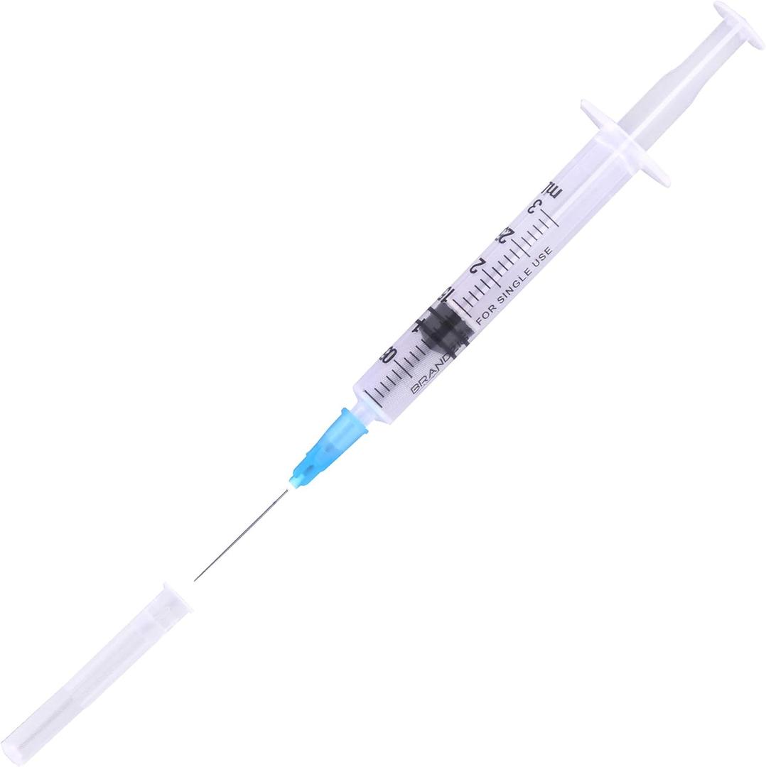 3ml Syringe with Needle - 3ml, 1" Needle 50-Pack