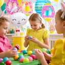 2 x Easter Egg Balloons, Easter Decorations with Easter Bunny Balloons and Colorful Egg Balloons, Easter Party Decorations (Colorful Egg)