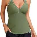 Zando Tankinis Swim Suits for Women 2025 Sporty Pockets Bathing Suit Two Piece Tummy Control Swimsuit Top with Shorts L