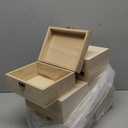 Pack of 6 Unfinished Wood Box Rectangle Crafts Wooden Box for Painting DIY Project (outer: 5 x 6.7 x 3.1 In)