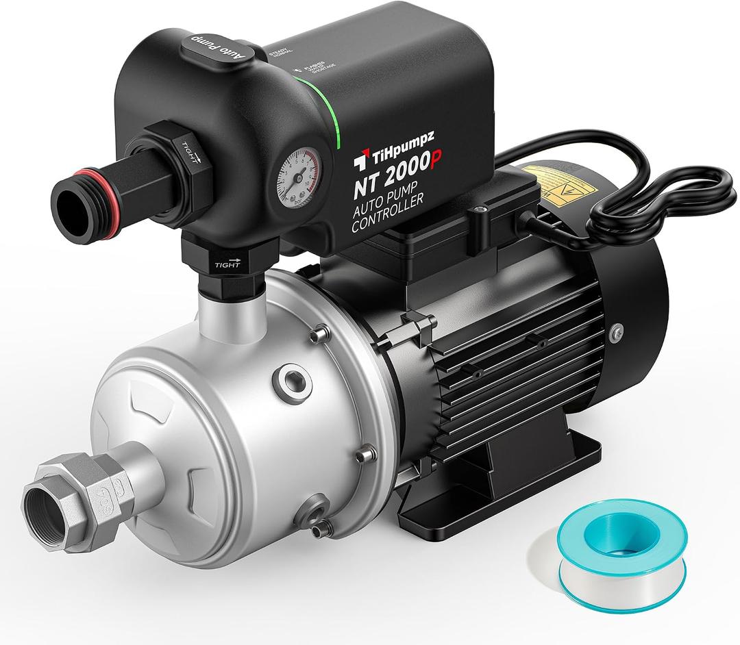 CHB Multistage Centrifugal Water Booster Pump for Whole House – 1HP, 110V/60Hz, Max Flow 105 GPM, High Flow for Multiple Bathrooms, Commercial & Farm Use (CHB2-4)
