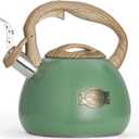 POLIVIAR Tea Kettle, 2.7 Quart Stovetop Tea Kettle, Audible Whistling Teapot, Food Grade Stainless Steel for Anti-Rust, Anti Hot Handle, Suitable for All Heat Sources (JX2022-MN30) (Seaweed Green-N)