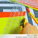 Sewing Ruler,5 Piece Quilting Rulers,3 x17 Inch,1.5 x17 Inch,3 x12 Inch,1.5 x10 Inch,1 x6 Inch,Acrylic Ruler,Cutting Ruler with Non-Slip Rings (Black and White)