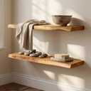 36 Inch Live Edge Floating Shelves, Solid Elm Wood Shelf, Set of 2, 36 Inch | 2 Pack