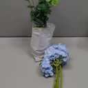 Tifuly 4pcs Fake Hydrangea with Vase - Real Touch Faux Hydrangea Flowers and 3pcs Eucalyptus Stems for Wedding Centerpiece Home Party Table Decoration, Blue