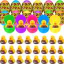 Civaner 48 Pcs/24 Sets Football Easter Eggs with Rubber Ducks Toys for Kids Sports Egg Hunt Party Favors Prefilled Easter Football Stuffer Gifts for Sport Eggs Fillers Classroom Event Prizes