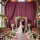 10ftx15ft Burgundy Backdrop Curtains for Parties, Wrinkle Free Polyester Burgundy Photo Backdrop Drapes 2 Panels 15 ft Long Back Drop Cloth for Wedding Birthday Photography Background Party