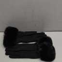 Tavaleu Winter Gloves for Women with Faux Fur Cuff, Thermal Glove with Touchscreen, Knit Lining Warm Gloves for Cold Weather (Black)