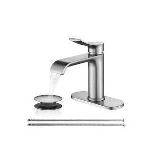 Belz Waterfall Bathroom Faucet Gunmetal Single Handle Sink faucet Easy Install Fingerprint Resistant Finish