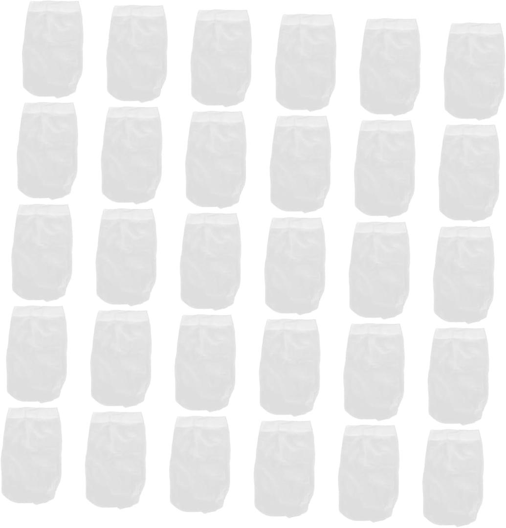 Kisangel 30pcs Elastic Pool Skimmer Socks White Filter Bags for Easy Debris Capture Above Ground Pools Super Elastic Design Convenient Installation