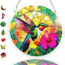 Acrylic Suncatcher Puzzle, 83 Pieces Unique Hummingbird Sun Catcher Puzzle Kit for Doors Garden and Window Hanging, DIY Suncatcher Kits for Adults, 7.4 in