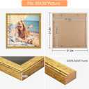 Wood 20x20 Frame Gold, Ornate Natural 20x20in Poster Picture Frame, Modern Golden 20 x 20inch Gallery Wall Photo Frame with HD Plexiglass, Horizontal Vertical Wall Mounting Display 1pcs
