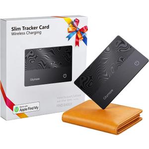 Citymore Air Tag Wallet Tracker Card 0.07inIP68 Waterproof Bluetooth Tracker Smart Finder,Work with Apple Find My,air tag Card Locator[Apple MFi Certified] (iOS Only) Tracking for Wallet, Passport