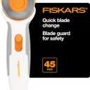 Fiskars Titanium Stick Rotary Cutter, Precision-Ground 45 mm Steel Rotary Blade, SoftGrip Handle