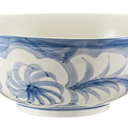 Maxdot Blue and White Bowl 10 x 5 Inch Large Hand Painted Stoneware Decorative Vase Bowl with Floral Chinoiserie Ceramic Design for Kitchen Centerpiece Creative Home Decor