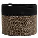 90L Extra Large Blanket Basket,Woven Rope Laundry Basket Hamper with Handles, Decorative Nursery Basket Storage Bin for Toys, Clothes Organizer, Living Room, Bedroom, Bathroom, White & Brown