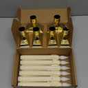 6 Pcs Sensor Dawn to Dusk Window Candles, Flickering Battery Candles for Windows, Ultra Bright Fake Candle Lights with Gold Holders, Led Candlesticks for Xmas Home Decor, White Light