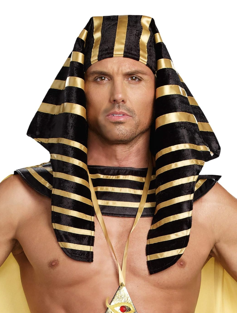 Dreamgirl Adult Pharaoh Headpiece, Egyptian Halloween Costume Accessory for Men