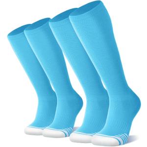 FITRELL 2/3 Pack Baseball Soccer Softball Socks for Kids Youth Men & Women Over-the-Calf Knee High Socks (Multiple Colors)