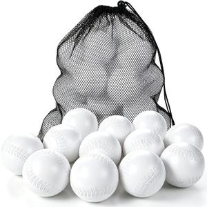 12 Pack Plastic Toddler Baseballs Replacement T-Ball Set, Baseball Hitting Practice & Training, Sports Party Gifts - Perfect Plastic Baseballs for Tee-Ball Practice