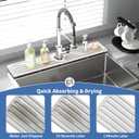 Faucet Mat for Kitchen Sink, Water Absorbent Kitchen Faucet Mat, Durable Sink Splash Guard with Raised Feet, Diatomite Fast Drying Kitchen Sink Faucet Mat, Bathroom Stone Drying Tray for Counter