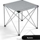 Byliable Camping Square Folding Table, Portable Aluminum Table, Titanium, 25.3" L x 25.3" W x 23.6" H