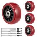 Polyurethane Caster Wheels 5 Inch Set of 4 - Polyurethane on Polyolefin Core Wheel with Double Roller Bearing, Heavy Duty with 2200 lbs Capacity for Home/Industrial/Commercial Trolleys