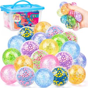 36 Pack Stress Balls Set, Squishy Stress Ball Foam Fidget Toys, 1.4 inches
