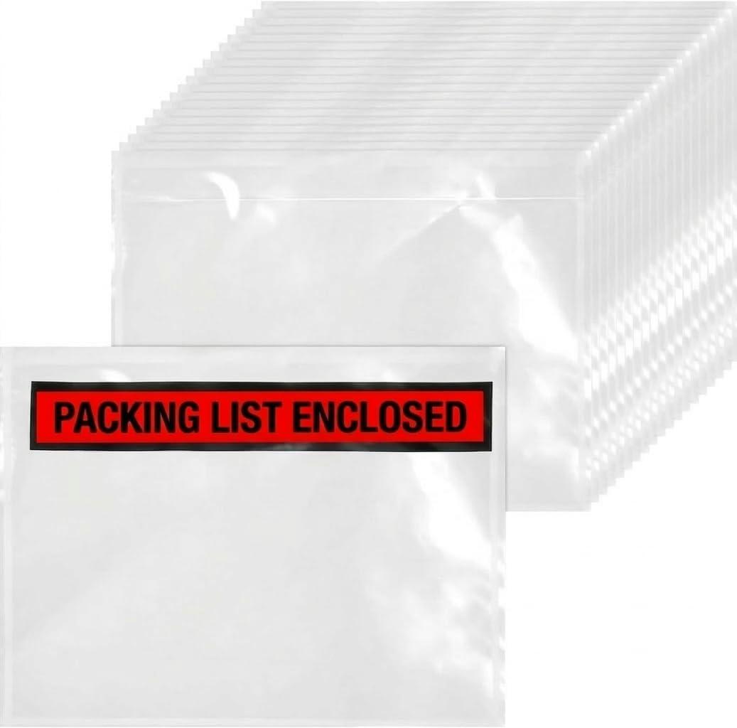 500 PCS 7.5”×5.5” Self-Adhesive Shipping Label Sleeves Packing List Mailing Envelopes Clear Top Loading Packing List Shipping Labels Pouches for Shipping Labels