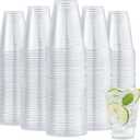 Turbo Bee 200 Pack 12 OZ Clear Plastic Cups, Disposable Crystal Plastic Party Cups for Iced Coffee, Smoothie, Slurpee, or Any Cold Drinks