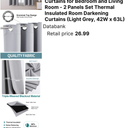 ChrisDowa Blackout Curtains for Bedroom and Living Room 63 Inches Long
2 Panels Set, Thermal Insulated, Light Blocking, Room Darkening, Grommet, Window Drapes, Light Grey, 42 x 63 Inch