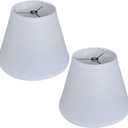 TOOTOO STAR Small Lamp Shades Set of 2, 5x9x7 Inch White Small Lamp Shade for Table Lamps Replacement, Handmade Linen Spider Mount
