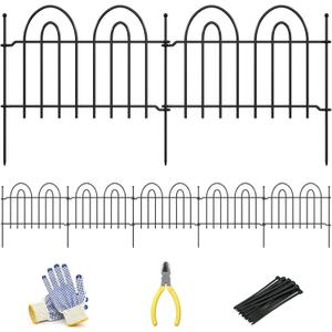 45ft x 13in Garden Fence Animal Barrier, 32 Panels Decorative Garden Fence Border, No Dig Garden Fence Panels, 1.8in Gap Rustproof Metal Stakes, Ground Defense Border Fence for Outdoor, Yard, Patio