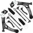 12pcs Suspension Kit for Toyota Corolla 2003 2004 2005 2006 2007 2008, Lower Control Arms w/Ball Joints Sway Bar Links Tie Rods Boots & Bellow Replacement