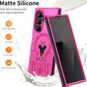 Threehundred for Samsung Galaxy Z Fold 7 Case Magnetic [Compatible with MagSafe], Cute Aesthetic Design Translucent Matte Military Grade Protection Hard Rugged Phone Case for Girls Women - Hot Pink