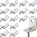 5mm Shelf Pegs L-Shaped Cabinet Support Pins Bracket Style Clips for Bookcase Kitchen Closet Shelves Holders,16 PCS Nickel Plated Silver