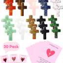 QianCannaor 30 Sets Cross Pocket Hug Cards with Natural Crystals  Faith-Based Valentine Bulk Gifts for Adults, Friends, Teachers & Loved Ones  Emotional & Inspirational Support, Encouragement, Valentines, Office & Holiday Gift (Cross 30Pcs)