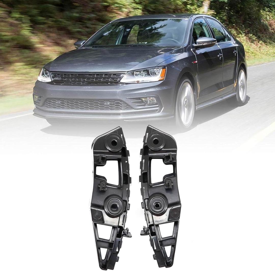 FZJDSD Front Bumper Support Cover Brackets 5C6-807-183A 5C6-807-184A Compatible with VW Volkswagen Jetta 2015 2016 2017 2018 Driver & Passenger Side