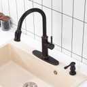 GAGALIFE Kitchen Sink Soap Dispenser Oil Rubbed Bronze, Built in Soap Dispenser with 17 OZ Bottle, Refill from The Top, Liquid Dispenser for Kitchen Sink