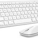 Bluetooth Keyboard and Mouse Compatible with Mac, OMOTON Ultra-Slim Wireless Keyboard and Mouse Combo Compatible with MacOS, MacBook Pro/Air, iMac, Mac Mini, Laptop and PC (White)