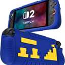 DLseego Protective Soft Case for Nintendo Switch 2 (2025), TPU Grip Cover for Joy Con, Controller Protectors-Shockproof & Scratch-Resistant Console Shell, Game Patterns - Blue