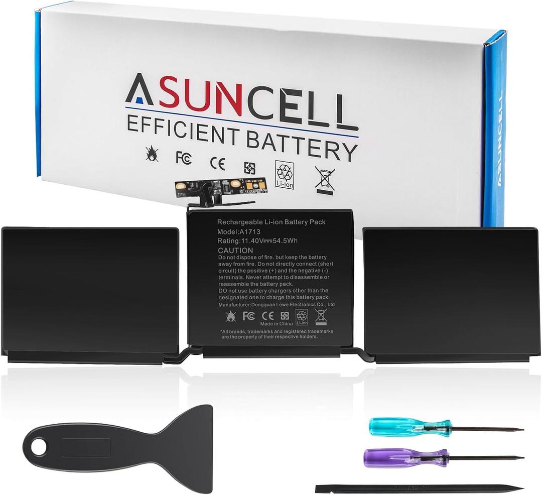 Battery Replacement for MacBook Pro A1708(2016,2017) A2159(2019) A2289(2020) A2338(2020,2022) 13-inch A2171/A1713 Battery EMC 2978 3301 3456 3578 3164 020-00946 MacBookPro13,1 14,1[58.19Wh/11.41V ]