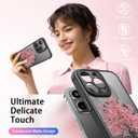 FUNMIKO for iPhone 14 Pro Case Military-Grade Protection & Wireless Charging - Trendy Floral Design for Women Girls, Non-Slip Matte Phone Cover with Shockproof Corners - Blooming Cherry Tree