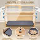 Hamster Cage 40" Wooden Chewproof, 270° Panoramic View Large Habitat with Bite-Proof Mesh, Top Dual Access Doors & Acrylic Panels, for Syrian/Dwarf Hamsters, Guinea Pigs, Chinchillas & Gerbils